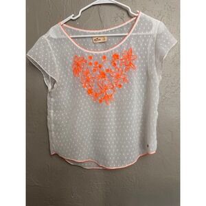Hollister Women Y2K Festival Boho Chic Coquette Indie Sleaze Floral Embroidery S